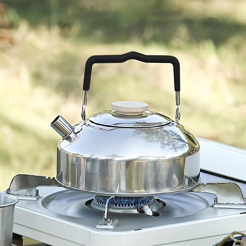 2L - Bouilloire à thé en métal argenté, bouilloire à eau bouillante voyage  Camping cuisine théière en acier i