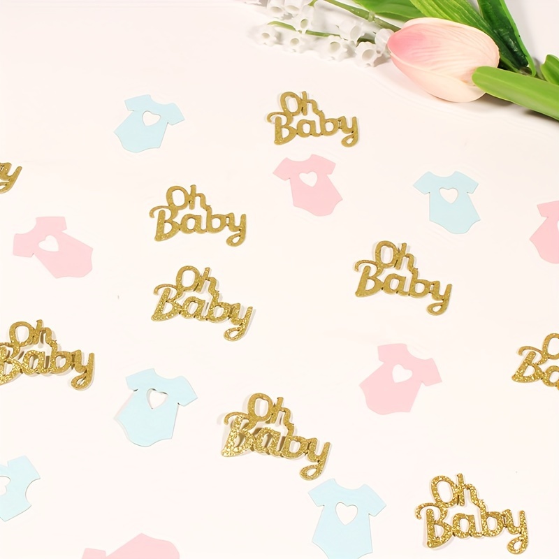 

120pcs, Oh Baby Small Clothes Gender Reveal Party Confetti Gender Reveal Party Decoration Supplies