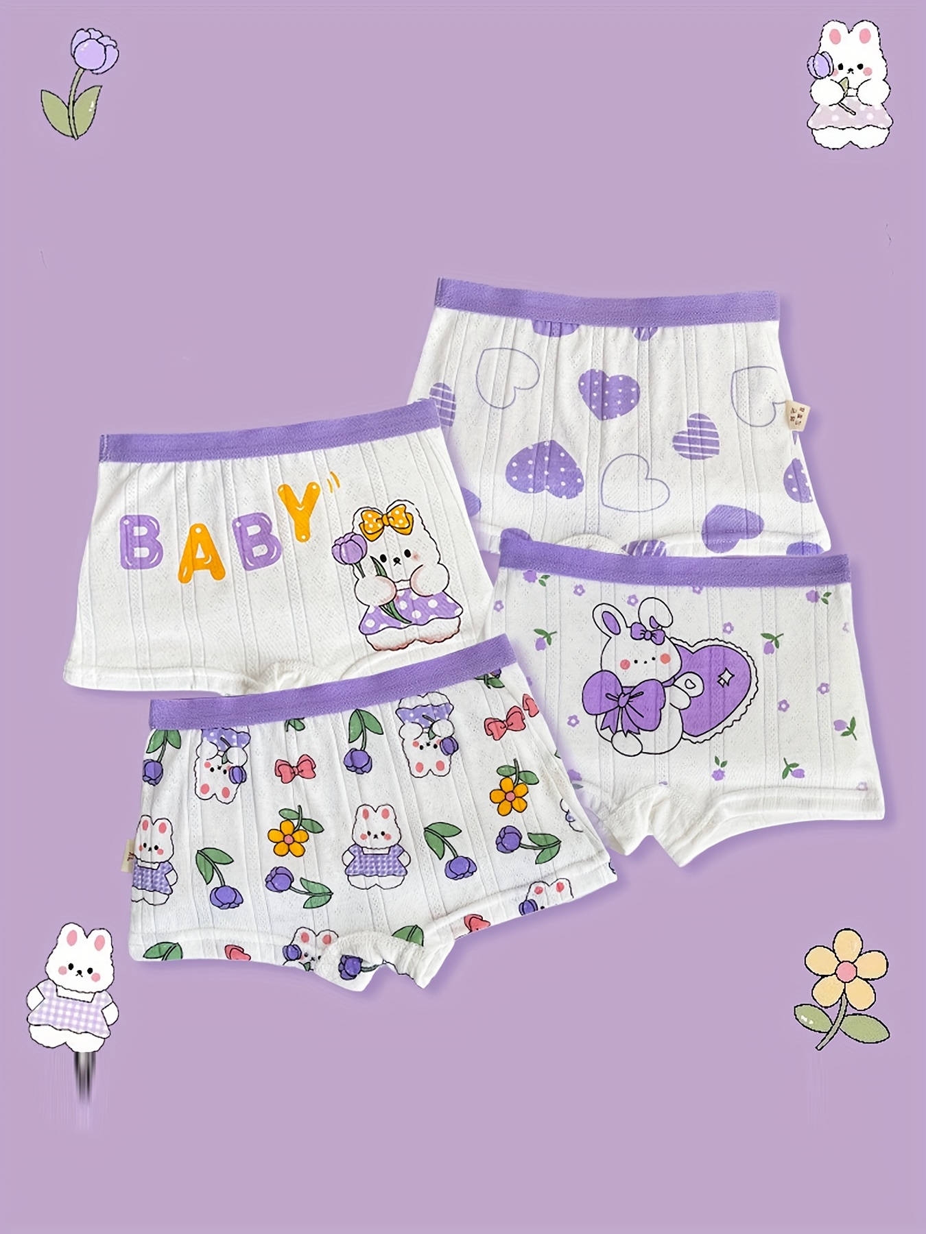 Soft Cotton Cartoon Girl Abdl Briefs For Infants And Teens Short