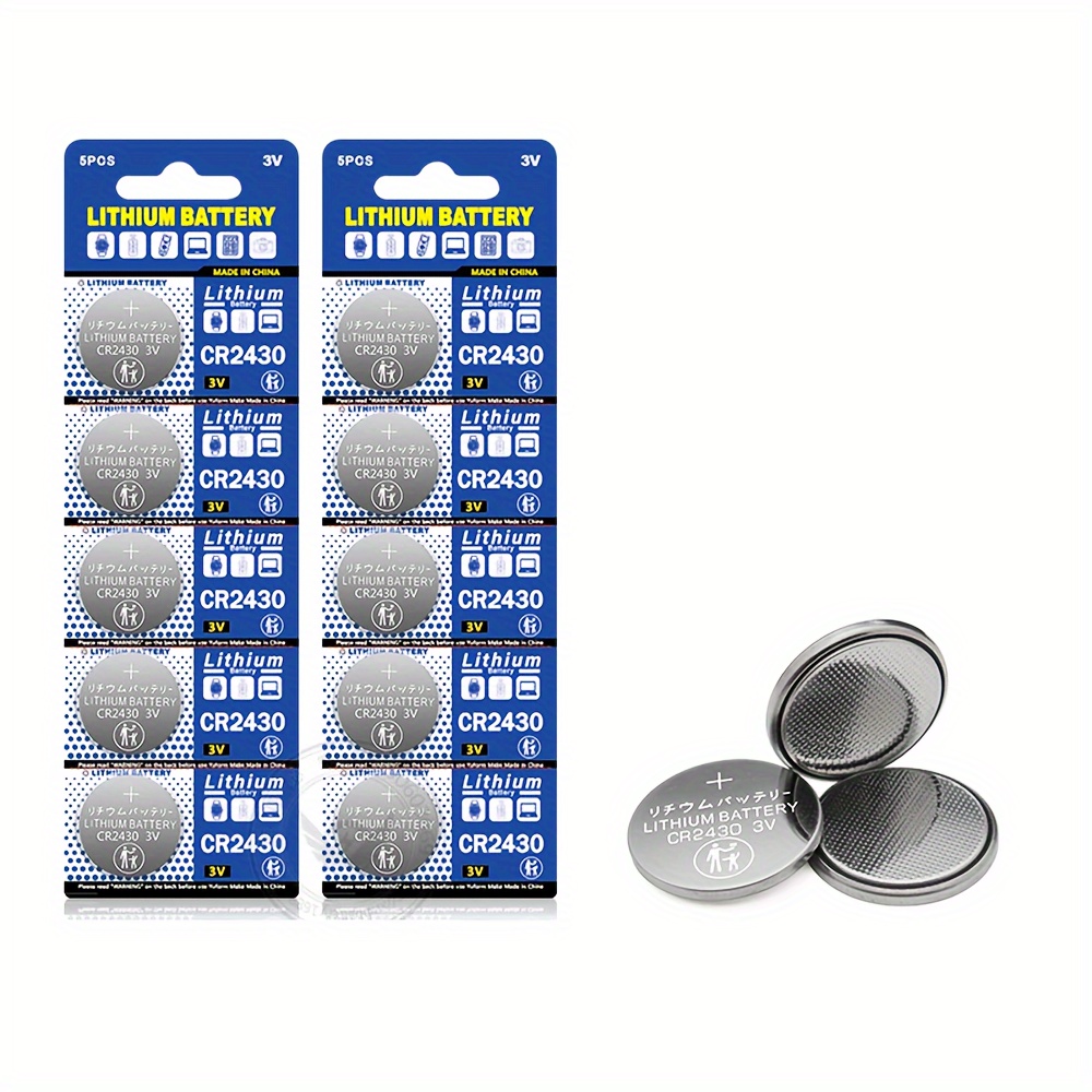 5pcs Cr2430 3v Button Battery Electronic Lithium Coin Cell