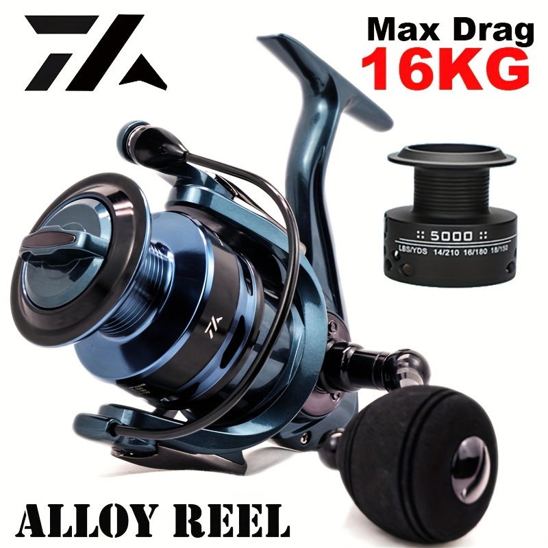 1pc Spinning Fishing Reel, 16KG Max Drag, 14+1BB, Double Spool Fishing Reel, High Speed Gear Ratio, Fishing Tackle For Saltwater