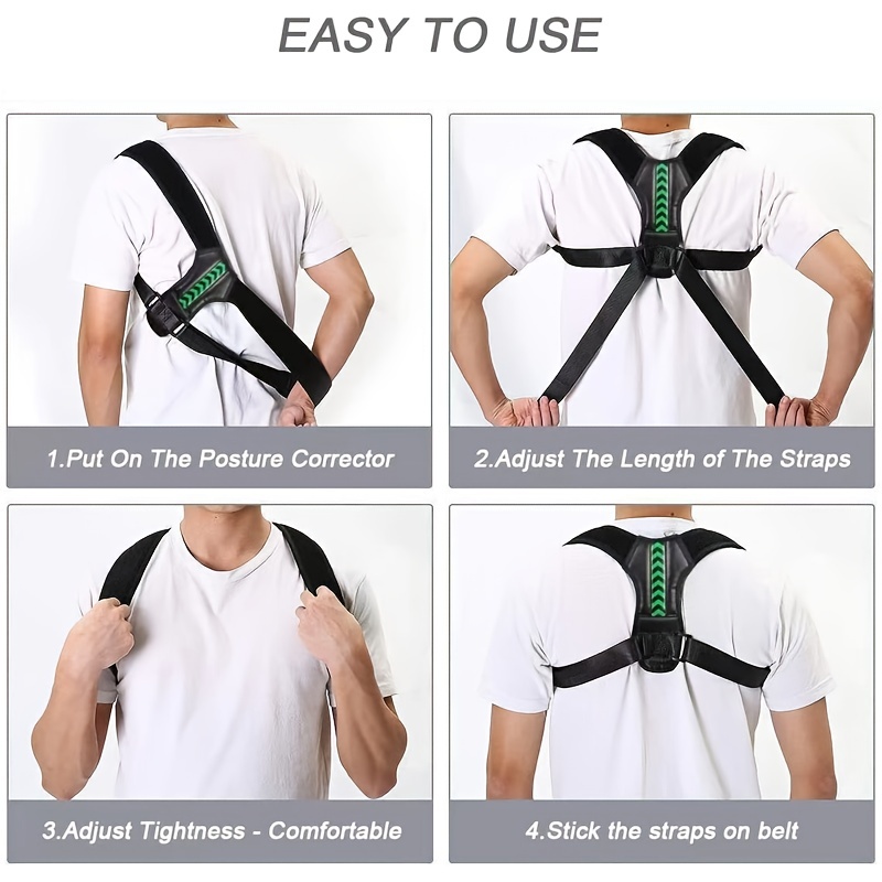 Posture Corrector for Men and Women Upper Back Brace for Clavicle Support,  Adjustable Back Straightener Weekly and Providing Pain Relief Cases from  Neck, Back & Shoulder Green Box One Size