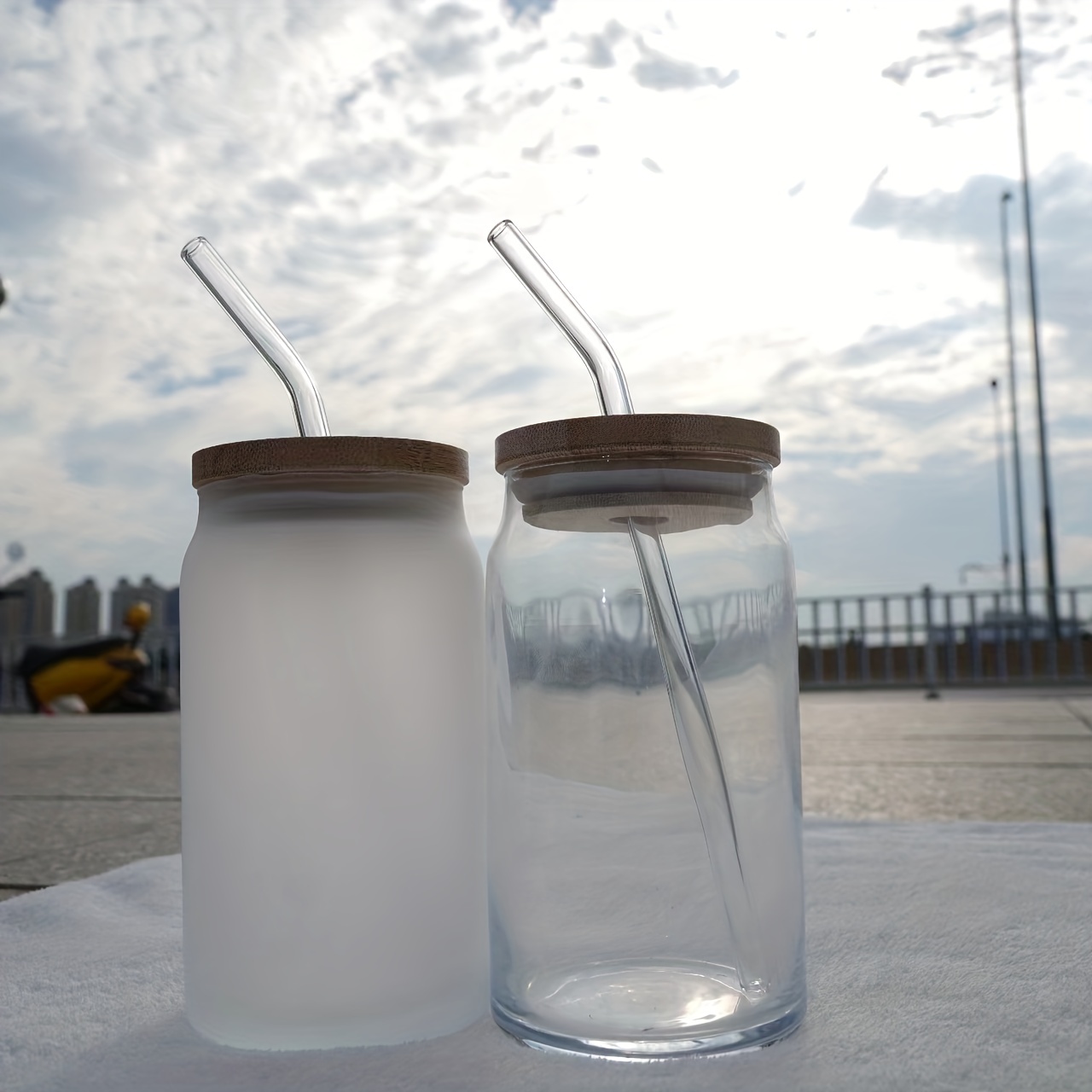 Bamboo Lid and Straw, Beer Can Glass, Iced Coffee Glass Lid, Beer Can Glass  Lid, Bamboo Lid, Iced Coffee Straw, Glass Straw, Plastic Straw -  Israel