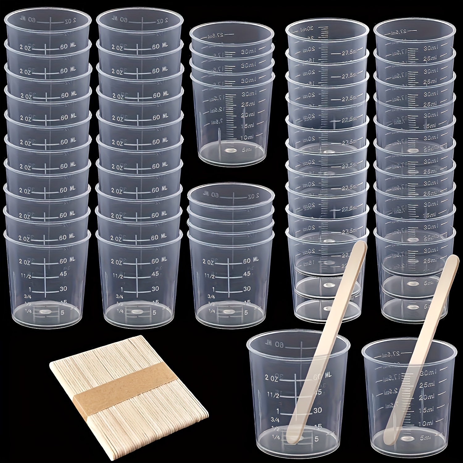 Disposable Measuring Cups Resin  10pcs Plastic Paint Mixing Cups - 5pcs  Graduated - Aliexpress