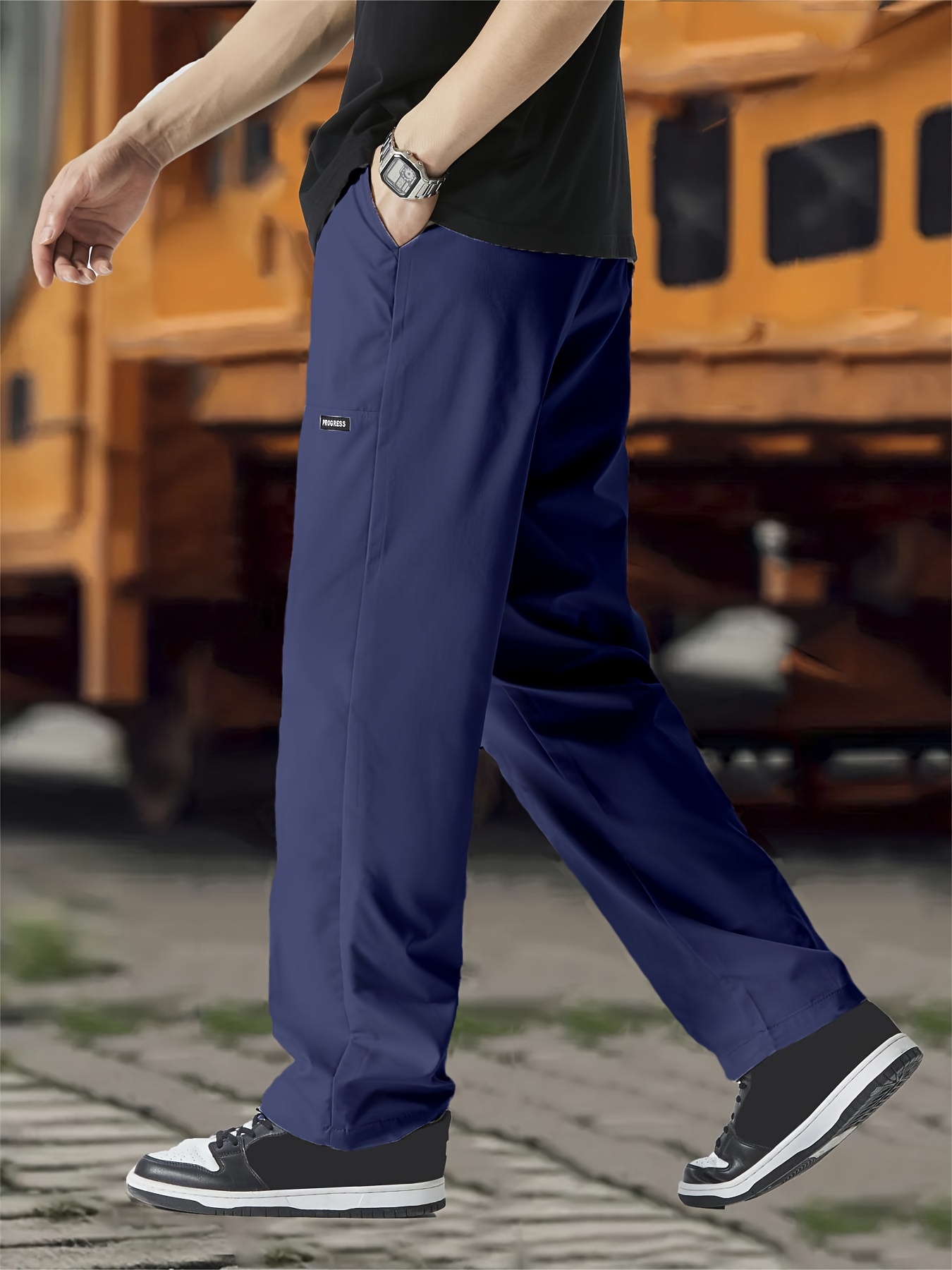 pantalon jogging HOMME avec bande contrastée sur le côté des jambes