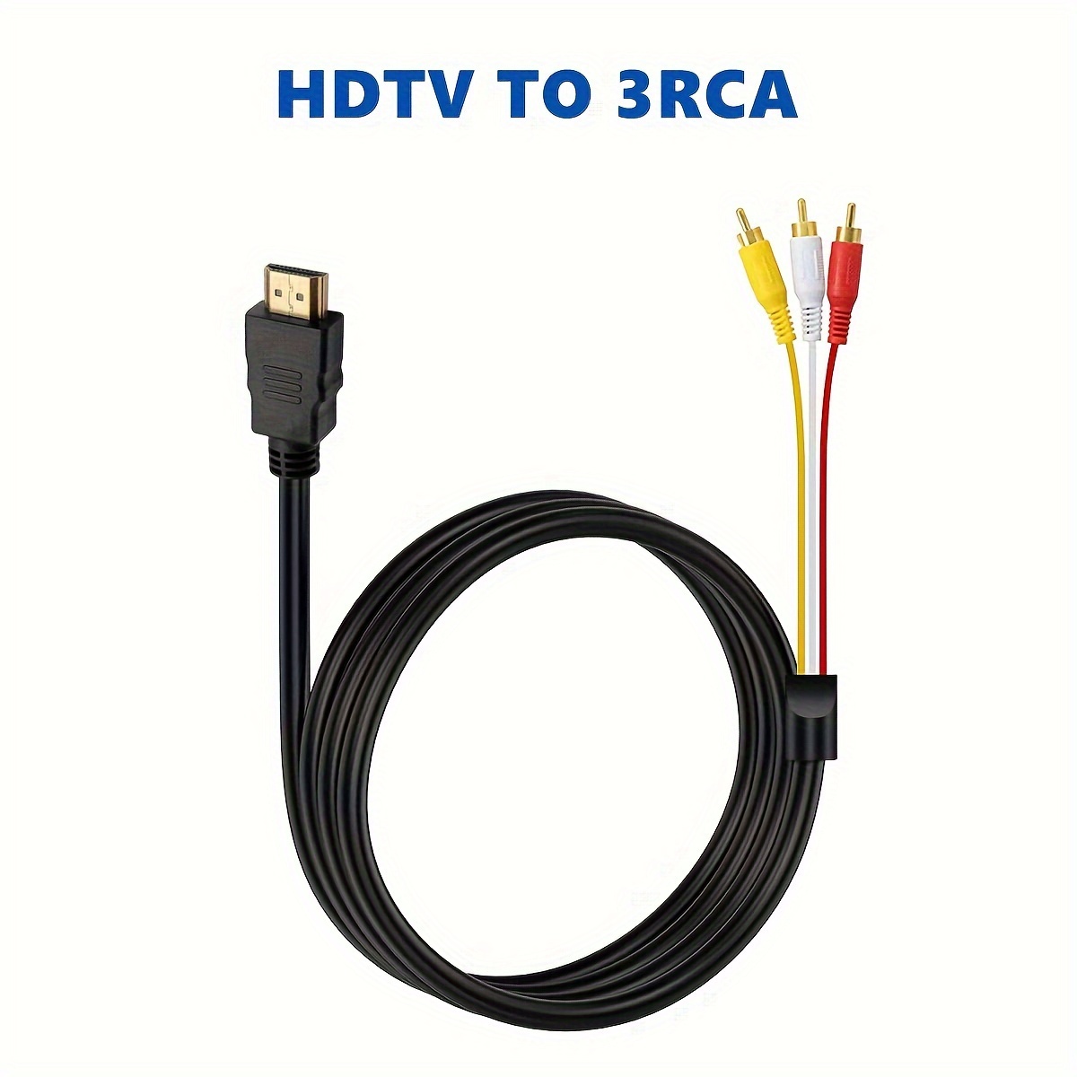 HDMI to RCA Cable, 1080P 5ft/1.5m HDMI Male to 3-RCA Video Audio AV Cable  Connector Adapter Transmitter for TV HDTV DVD : : Electronics