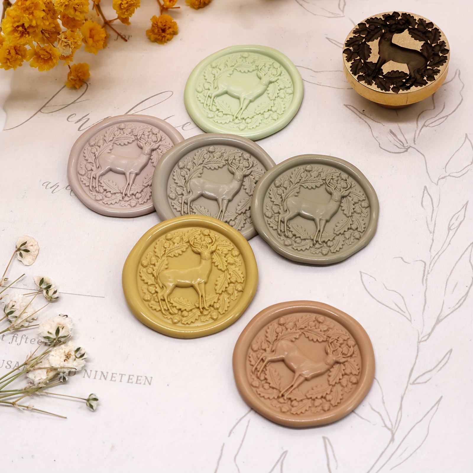 

Wax Seal Stamp Animalia Deer Wax Seal Laser Engraving Wax Seal Stamps Beautifully Crafted Wax Stamp Suitable For Envelope Postcards, Invitations, Gift Packaging Sealed
