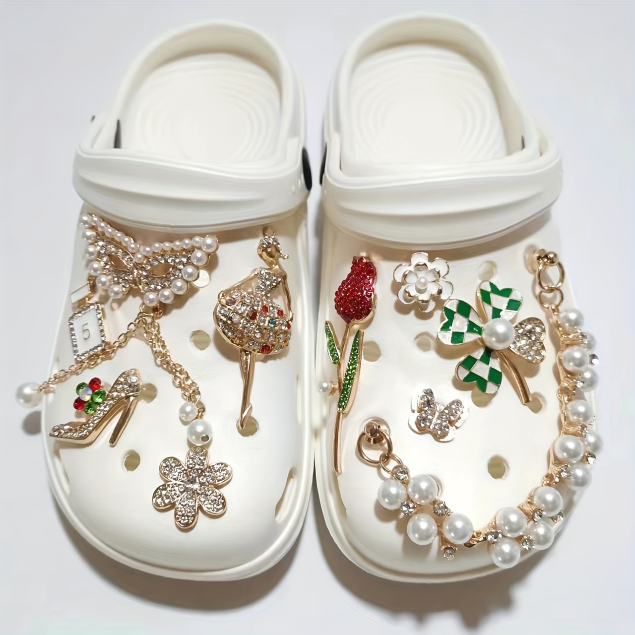 Rhinestone Shoe Buckle, Faux Pearl Crystal Shoe Charms, Mask Girl High  Heels Tulip Flower Perfume Bottle Butterfly Shoe Accessories, Elegant  Luxury Shoe Accessories For Women Girls Mother - Temu