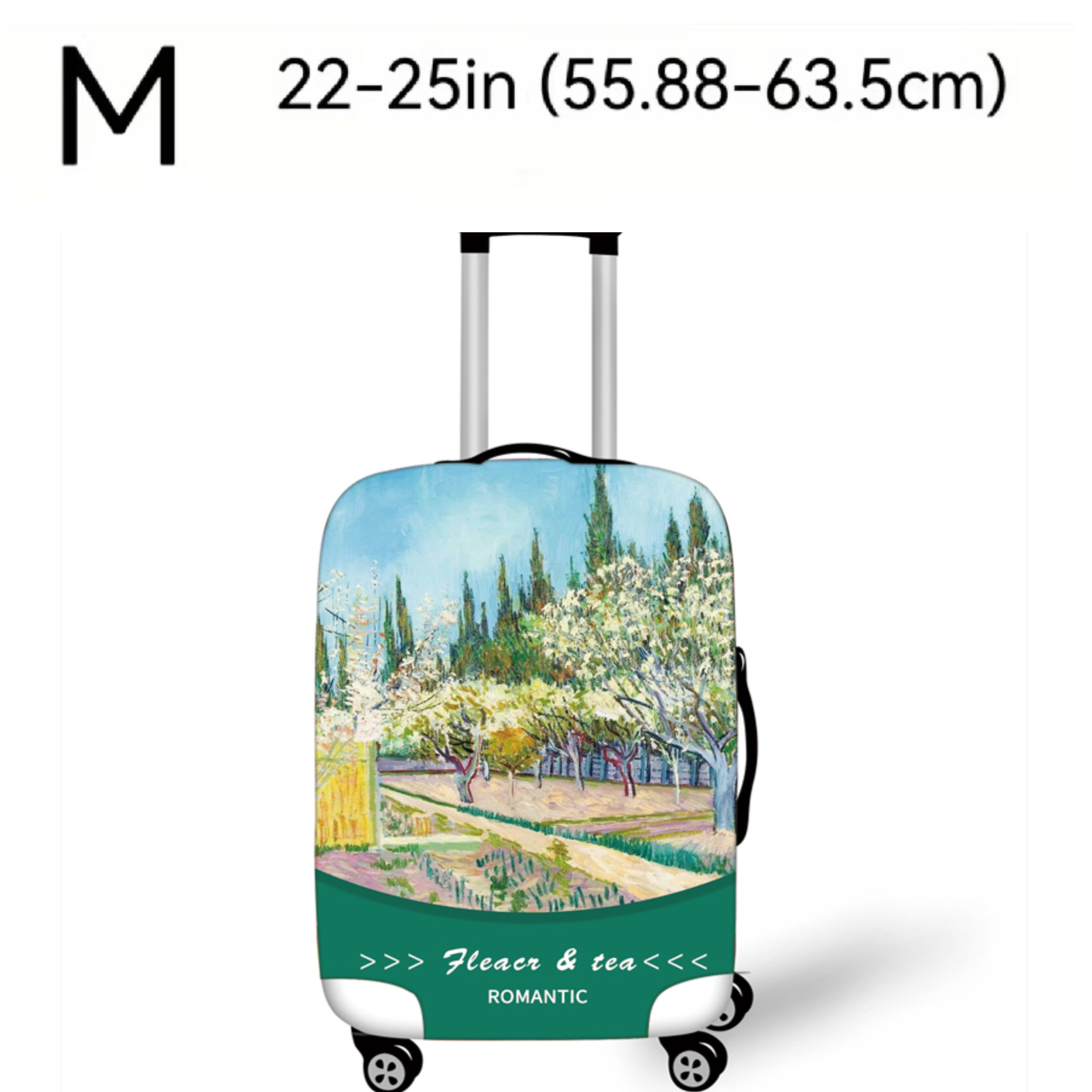 Pesca señuelo impresión viaje equipaje cubierta carretilla maleta protector  para ruedas maleta viaje elástico spandex maleta protector, blanco, 90 :  : Moda
