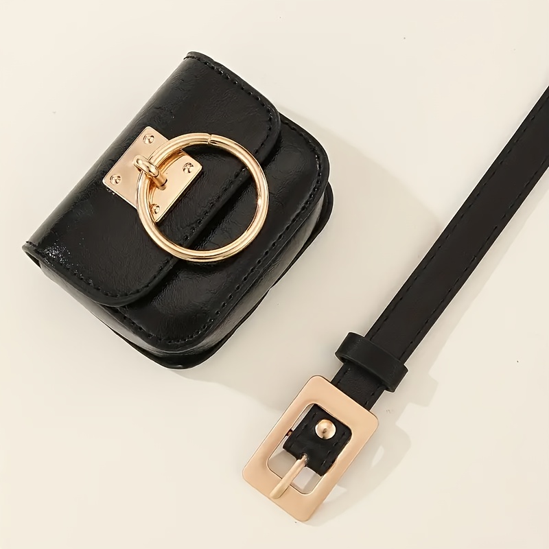  womens belt purse Leather Chain Belts with min belt bag  Leather Chain Belt Bag for Women Mini Leather chain Fanny Pack Detachable Belt  Chain Bag leather belt bag