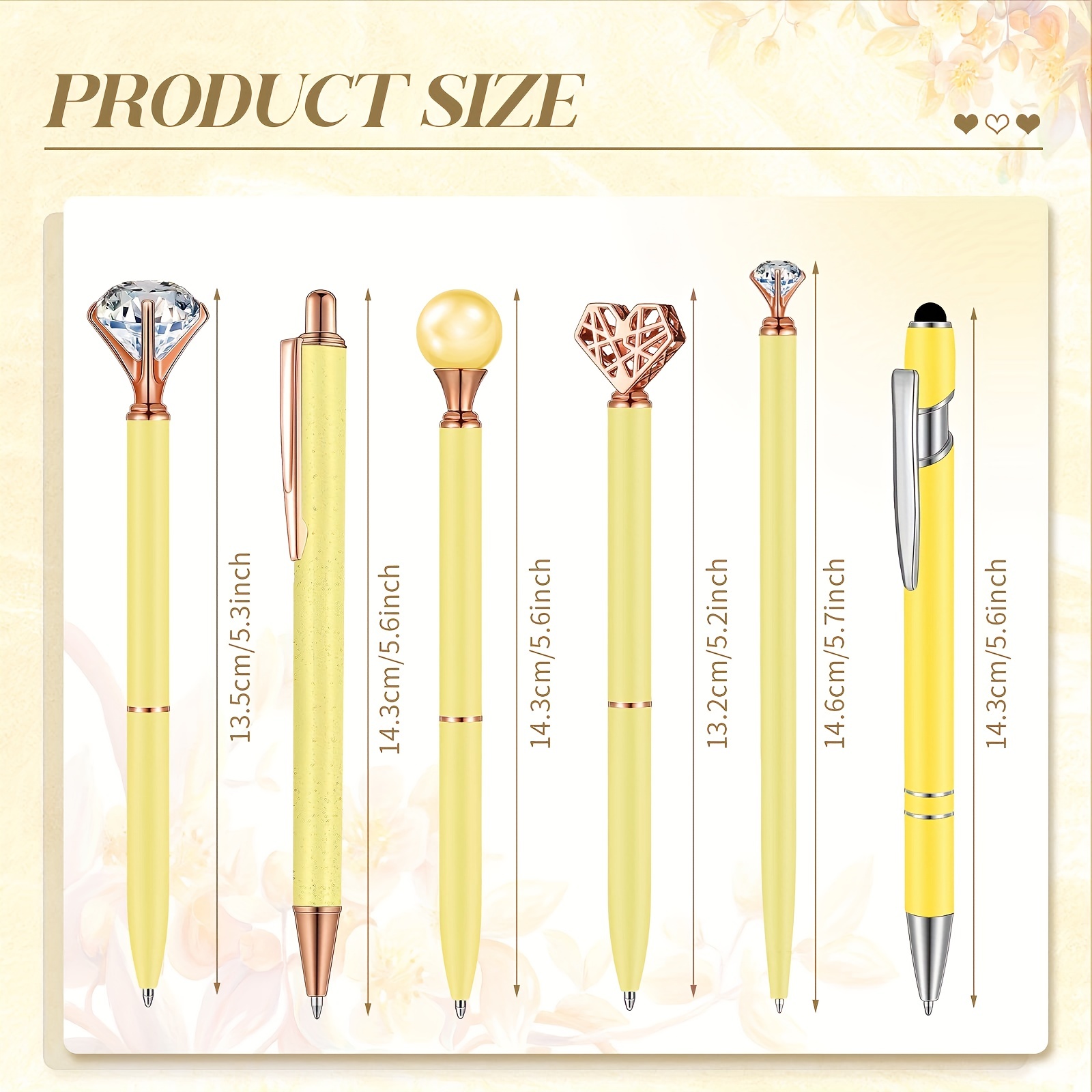 6 Pcs Ballpoint Pens Set Metal Crystal Diamond Pen for Journaling Glitter  Pens Pretty Cute Pens Black Ink Fancy Pens Gifts for Women Girls Teacher