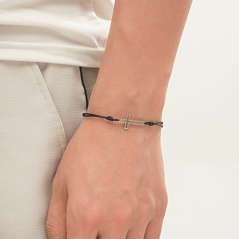Adjustable Cross Strap Red Bracelet for Men