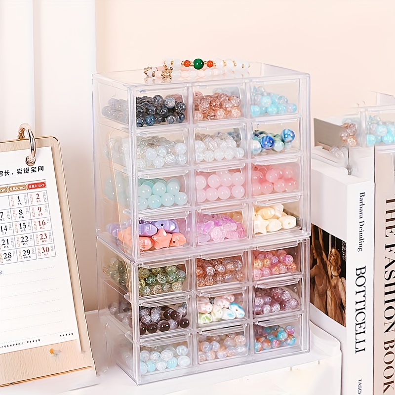 Fashionable & Simple Clear Bead Organizing Box With Drawers