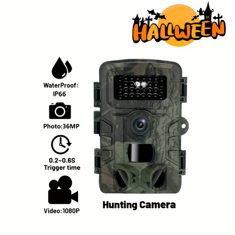  Cámara de caza, 12MP 1080P Cámara de rastro de caza, mini cámara  de caza al aire libre con ángulo de monitoreo de 52°, para observación de  vida silvestre (camuflaje) : Deportes