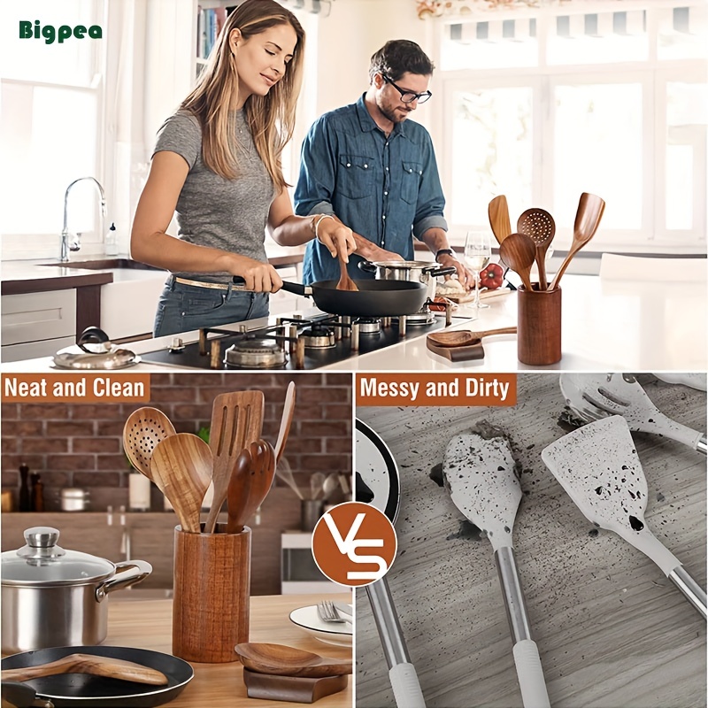 Kitchen Utensil Set Kitchen Utensils Shovel Easy to Clean  Special Set Spatula Pot Spoon Shovel Spoon Set 7pcs: Bowls