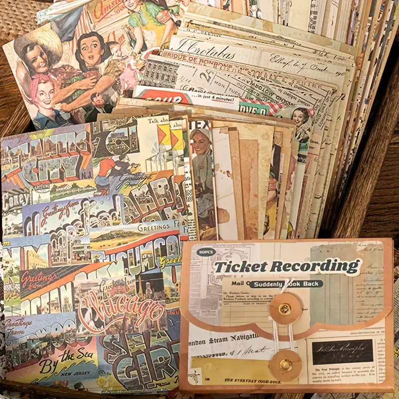 Vintage Ephemera Bundle Junk Journal Kit Scrapbook Supplies - Temu