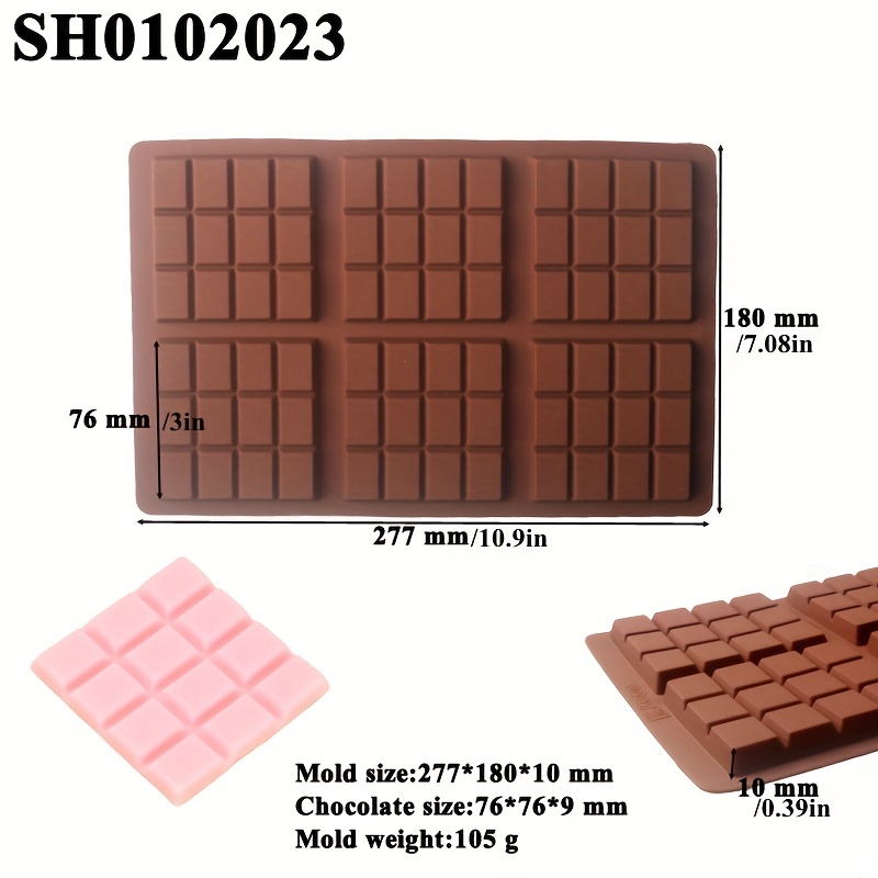 Chocolate Bar Mold 6 Cavity 3d Silicone Mold Candy Mold For - Temu