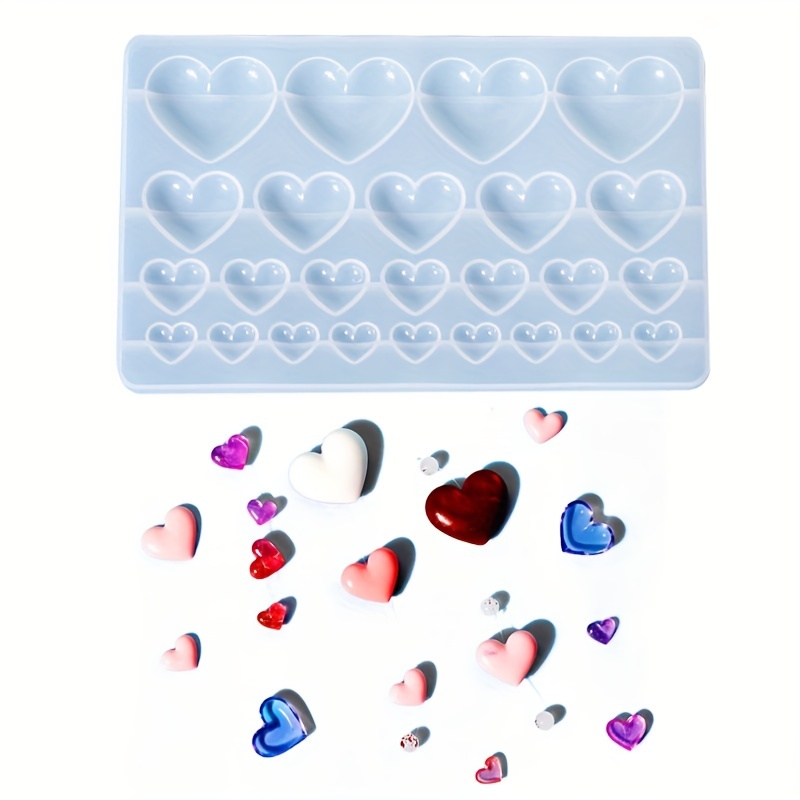 Mini Heart Silicone Mold, DIY Valentine's Day, Resin Epoxy, Chocolate