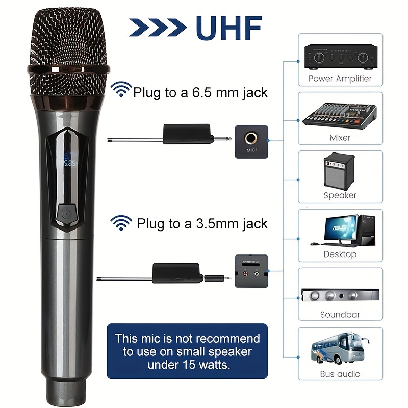 Microphone Dynamique Double Sans Fil À Main Pour Karaoké Avec Récepteur  Rechargeable Pour Mariage, Discours, Église, Club - Temu Switzerland