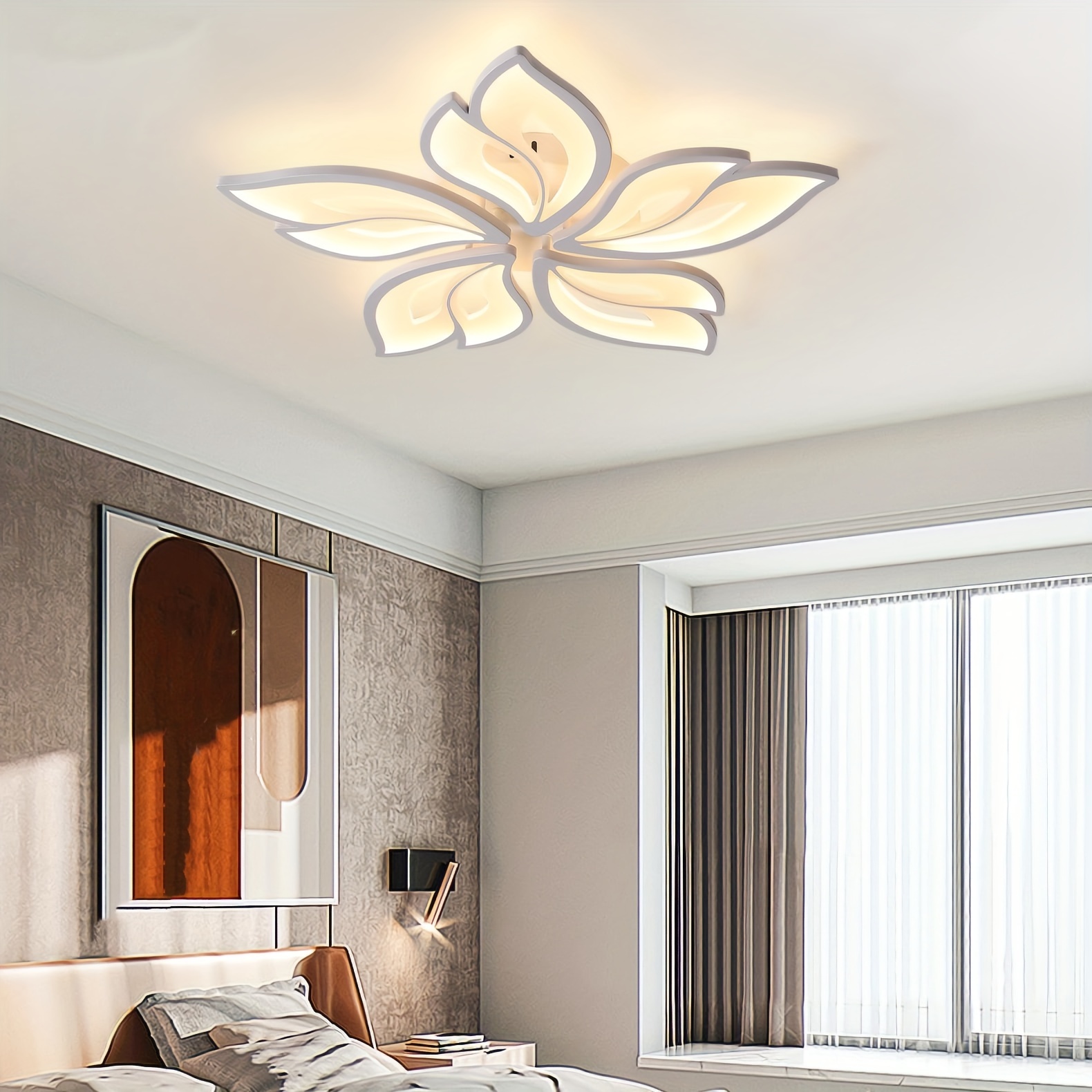 Lampade da soffitto rotonde a LED nordiche lampada da camera da letto  principale fiore domestico camera