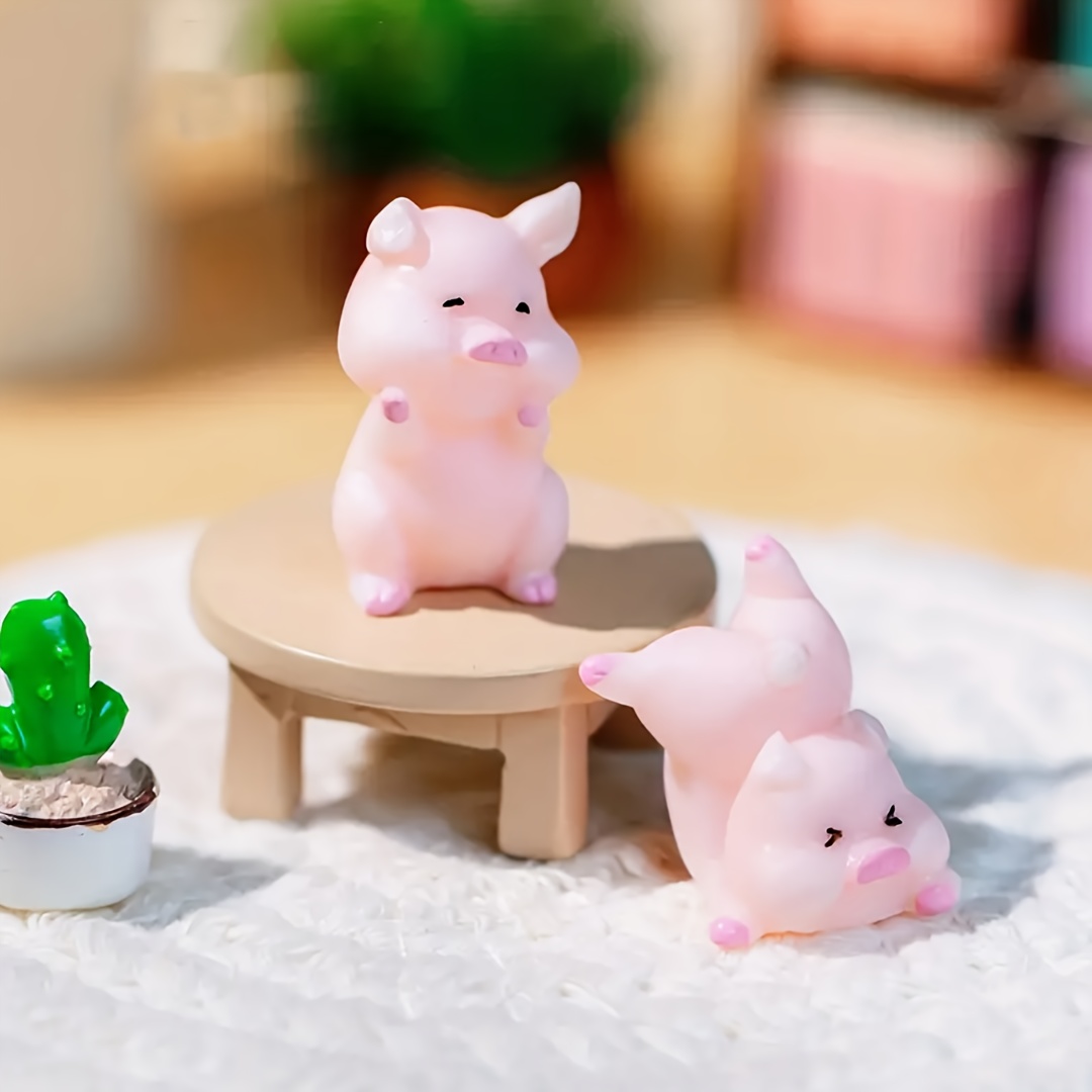 Miniature Resin Crafts Cute Pig Figurines Micro Landscape - Temu
