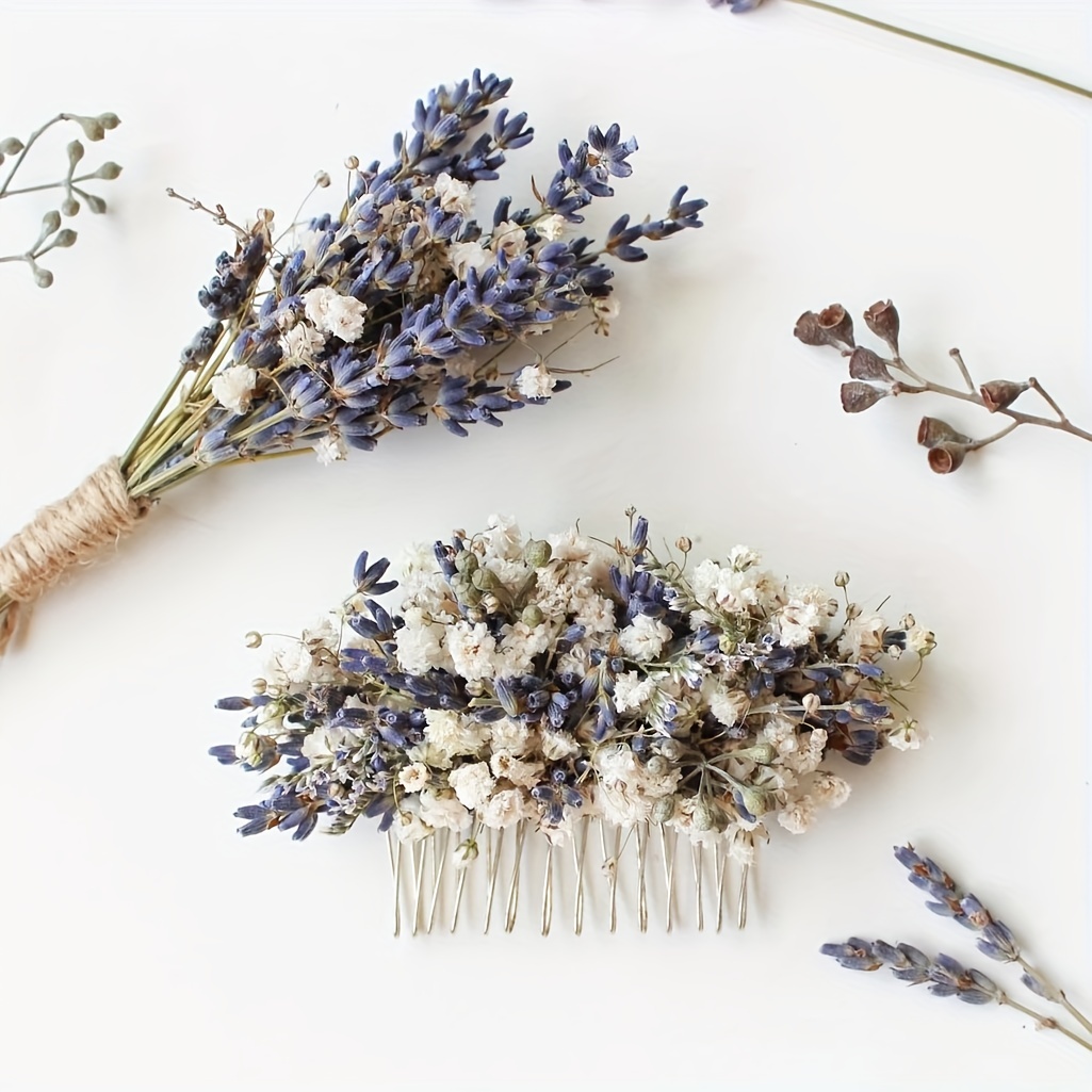 XYXCMOR Natural Dried Flowers Bouquet Real Touch Dried Roses with Stems  Dried Babys Breath with Dried Lavender Bundles for Wedding Gift Home  Kitchen