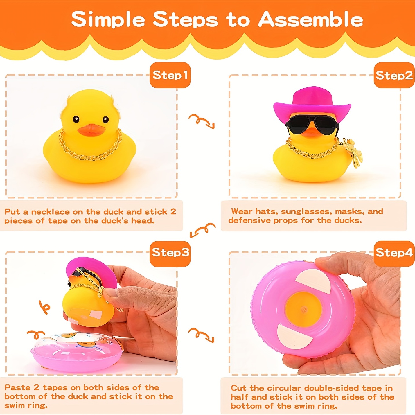 Babyprodukte online - 3 Stück gelbe Gummi-Ente, Spielzeug-Auto