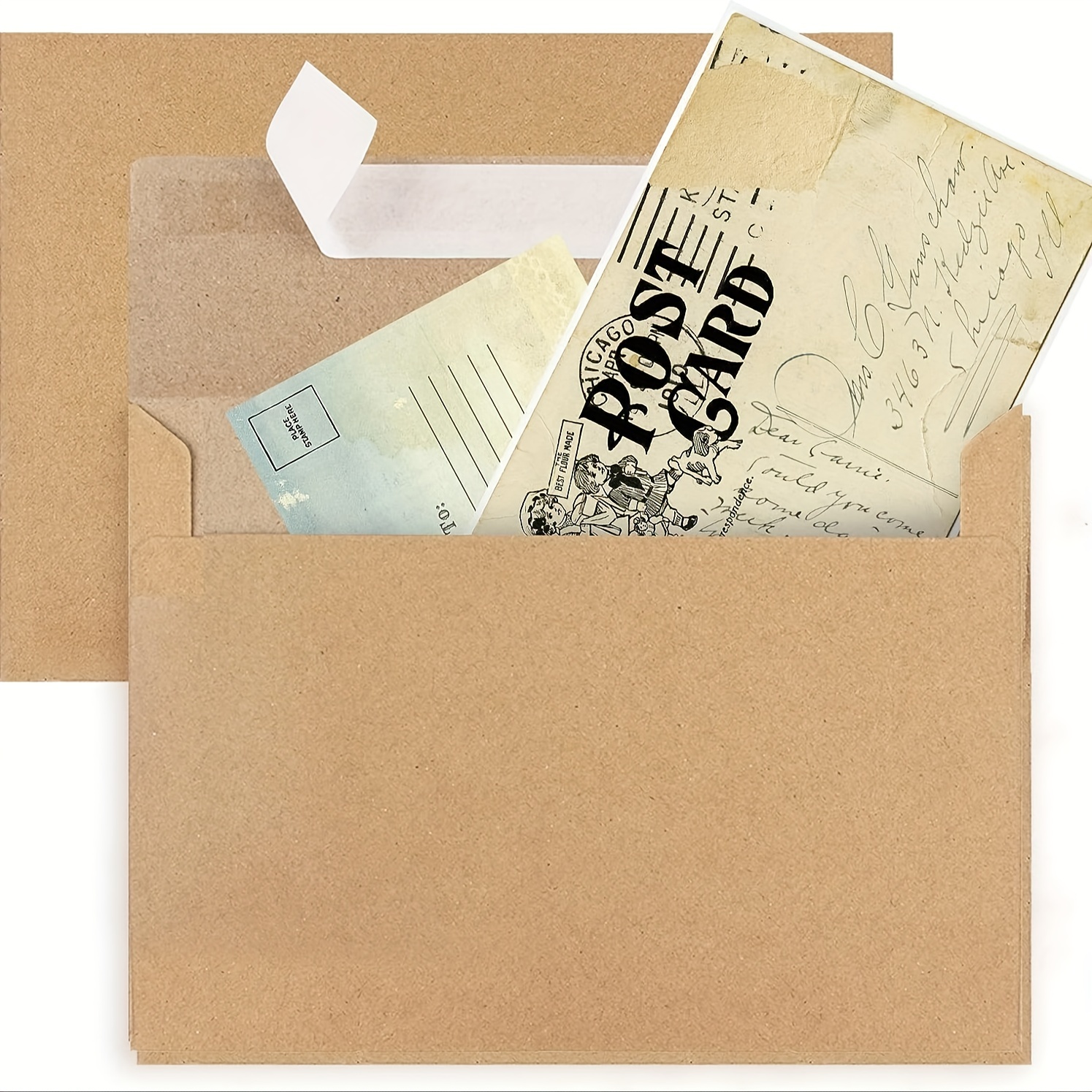 xflyxin 50 Pack Kraft Envelopes,A7 Envelopes,5x7 Envelopes for Invitations,Wedding, Baby Shower,Brown Kraft Envelopes for Personalize Gift Cards