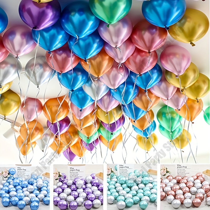 Globos plateados y blancos / Ramo de globos blancos / Globos plateados  cromados / Decoración de cumpleaños plateada y blanca / Globos de confeti -   España
