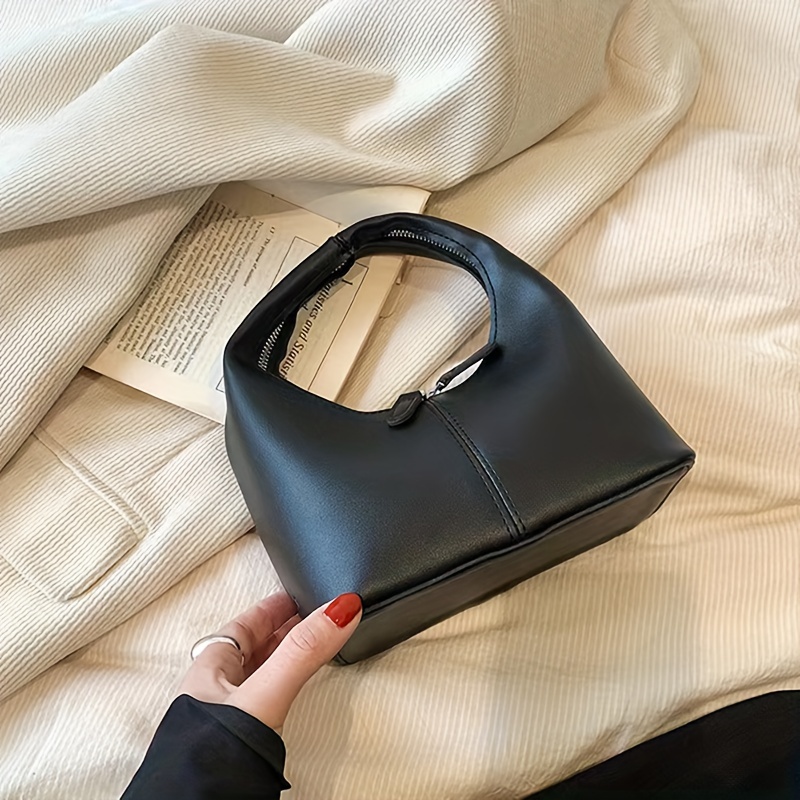 Solid Color Retro Crescent Bag, Casual Simple Felt Hobo Bag, Women's  Fashion Versatile Shoulder Bag & Handbag - Temu