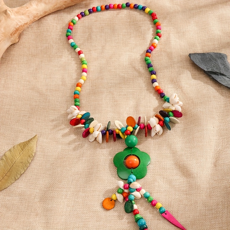 Handmade Ethnic Beaded Multicolored Native Inspired Necklace