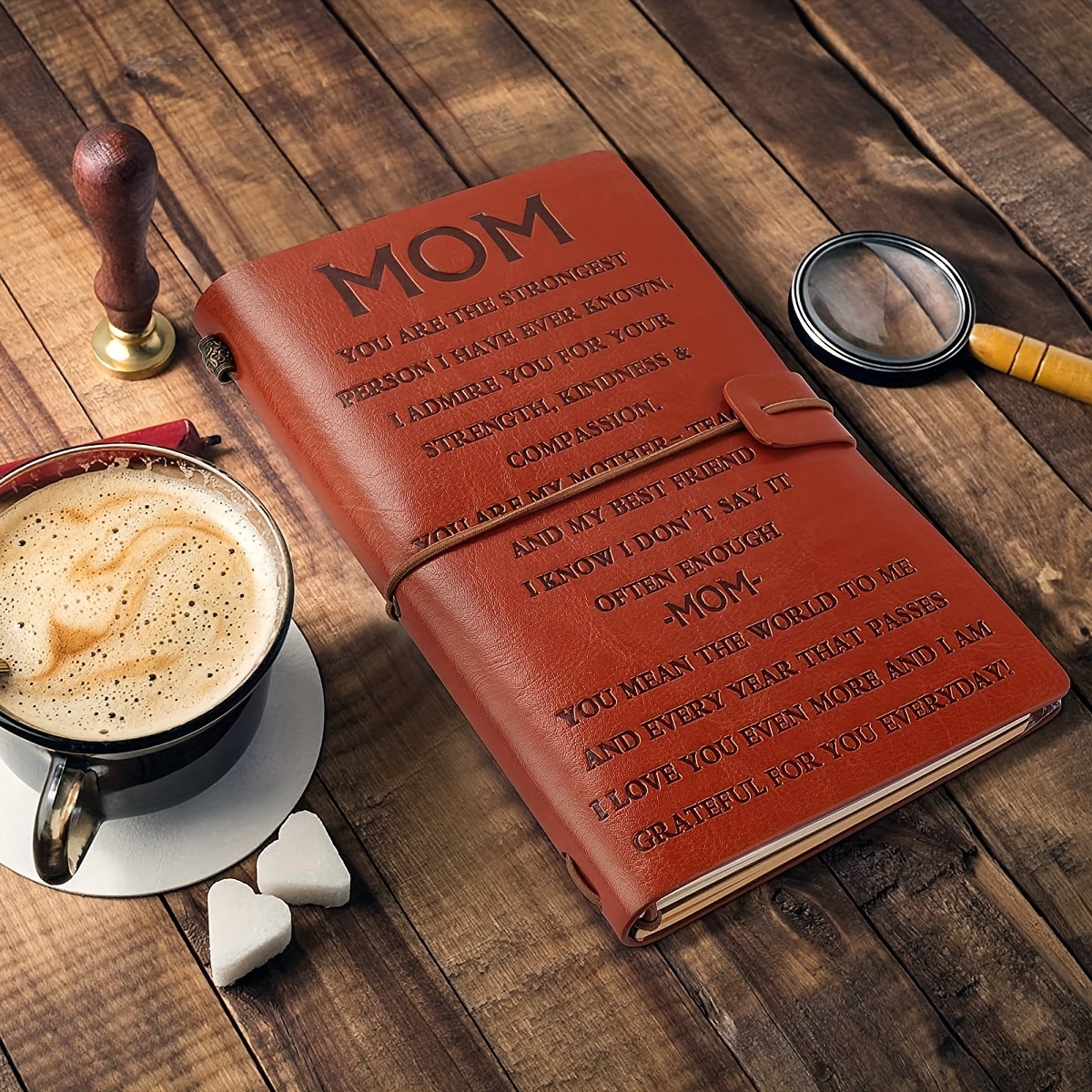 Mom Gifts To Mom Leather Journal Set With Pen Mother's Day - Temu