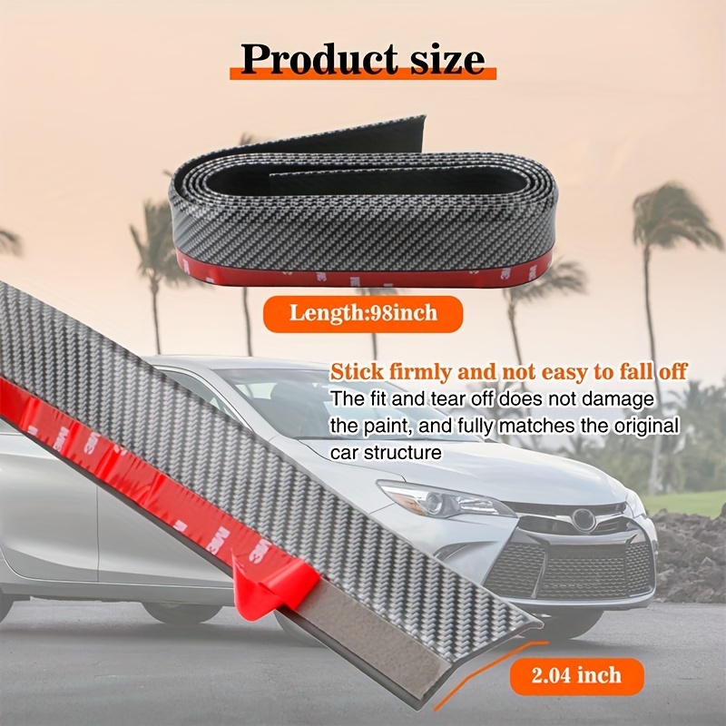 Upgrade Your Car's Look with a 2.5M/8.2FT Carbon Front Lip Spoiler!
