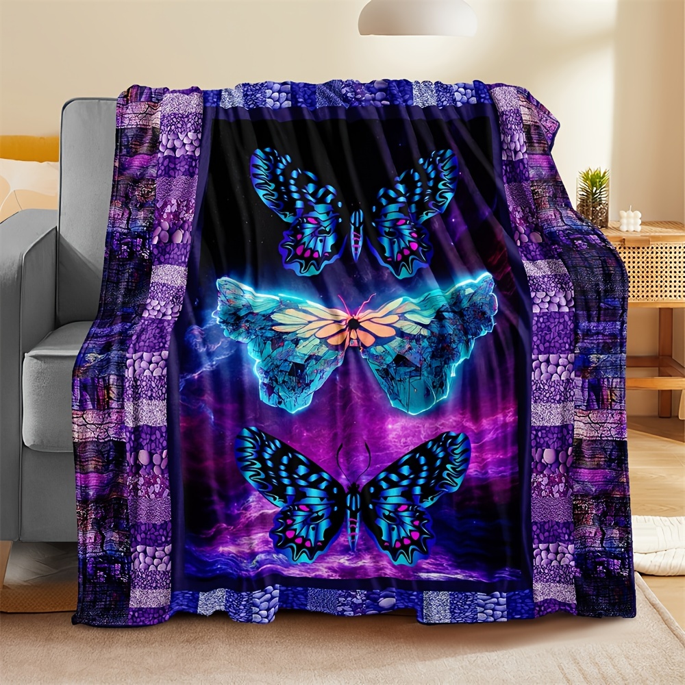 Manta Ultrasuave Diseño Mariposa Adultos Manta Sherpa Felpa - Temu
