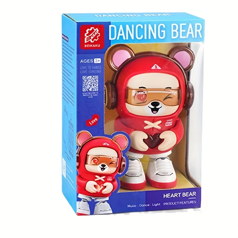 

New Popular Electric Dance Cute And Cool Bixin Bear Music Lamp Swinging Robot Children's Toy
