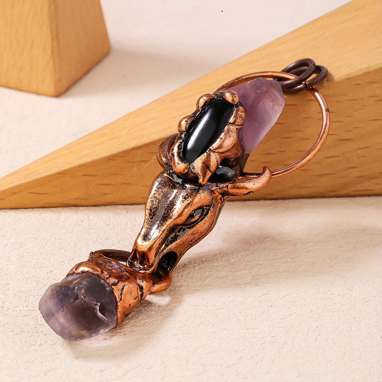 Skull/ Cow Random Color Natural Crystal Stone Pendant Diy - Temu United ...