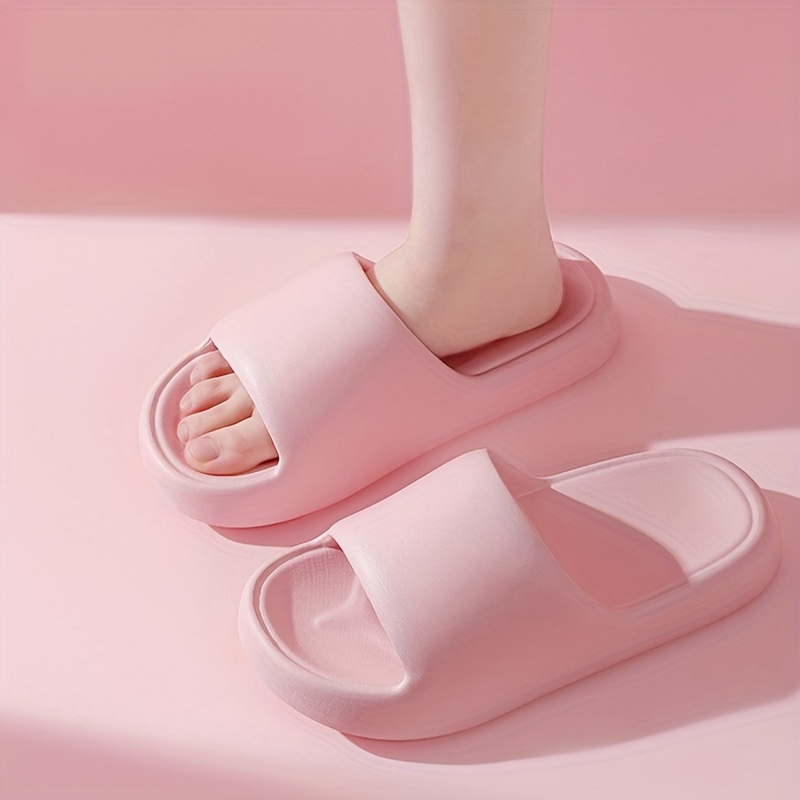 Solid Color Slides Casual Soft Sole Pillow Slides Temu