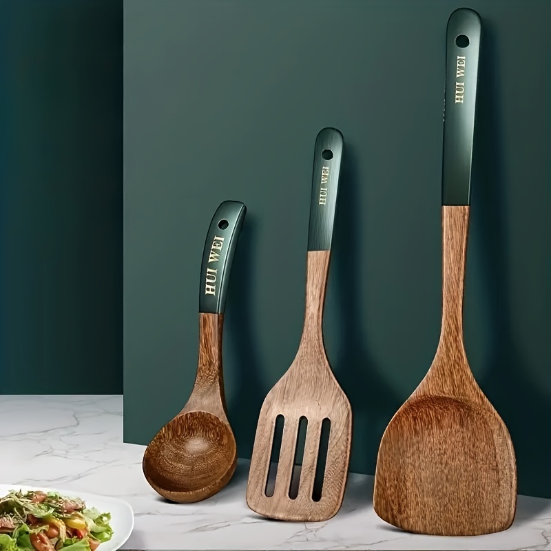 Household Kitchen Utensils Chicken Wing Wooden Pot Shovel Non-stick Pot  Special Stir-fry Shovel Fried Rice Spoon Set - Temu