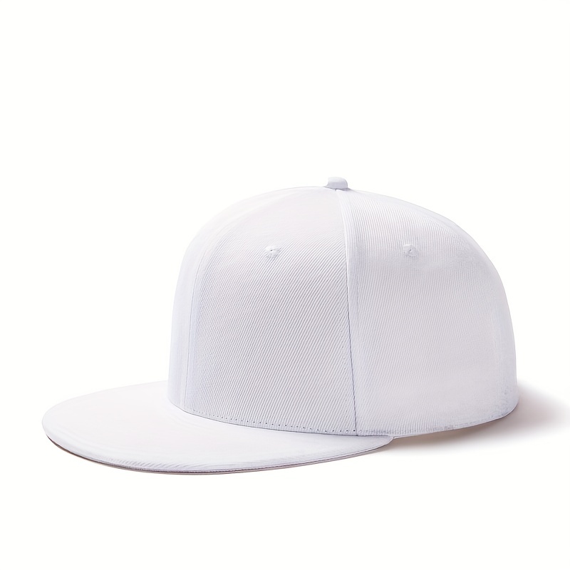 Classic Snapback Hat Cap Hip Hop Style Hat for Youth Men Baseball Cap Flat Brim Blank Solid Color Adjustable Size