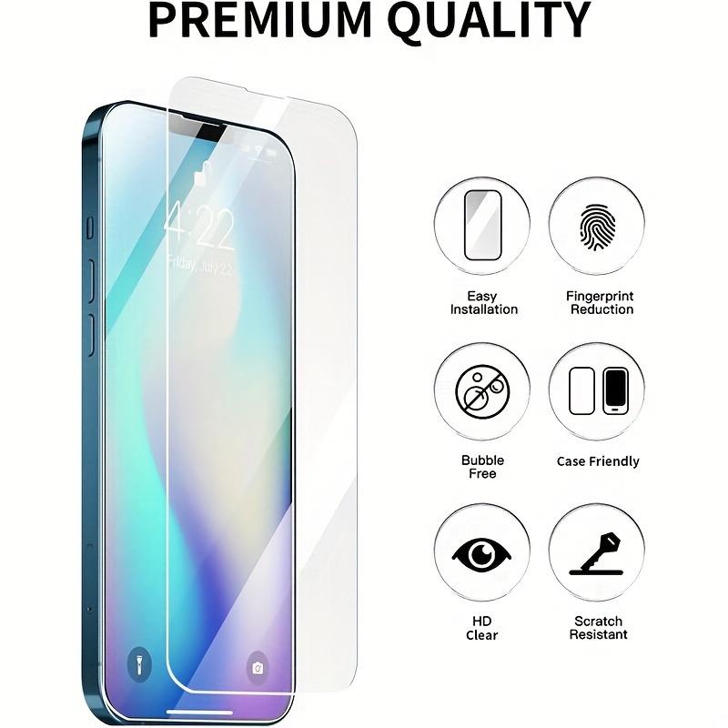 JETech Protector de pantalla compatible con iPhone 13 y iPhone 13 Pro de  6.1 pulgadas, película de vidrio templado, paquete de 3