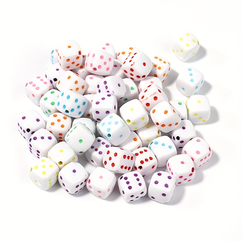 Acrylic Colorful Transparent Square Dice Beads Diy Mahjong - Temu