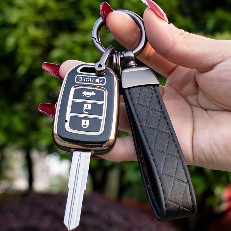Für Spezielle TPU Soft Shell Auto Schlüssel Tasche + Leder Seil  Schlüsselbund Für Gerade Bord 4 Tasten Auto Schlüssel