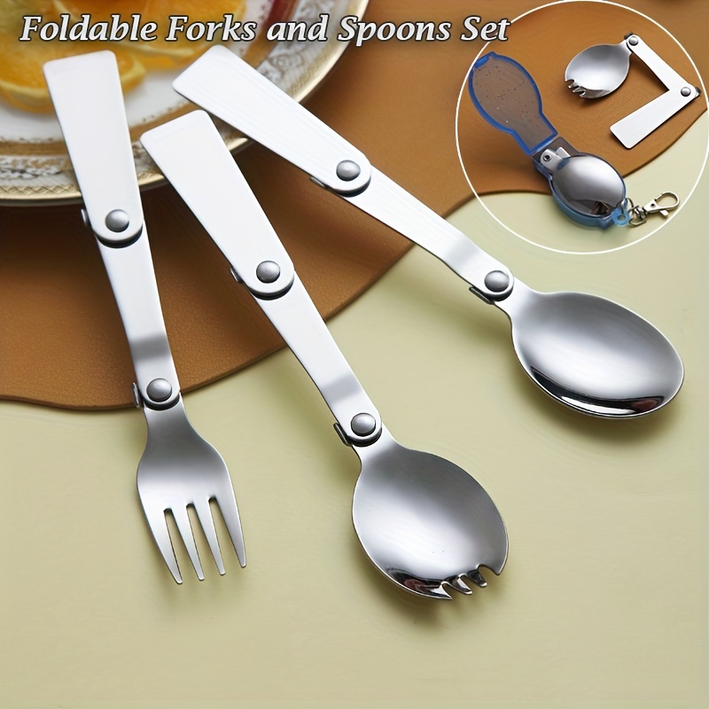 Stainless Steel Folding Tableware Portable Folding Knife - Temu