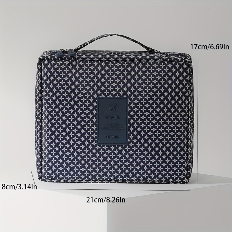 Makeup Bag Travel Cosmetic Bags for Women Girls 2-in-1 Zipper Pouch  Toiletry Bag Organizer Waterproof Cute (Blue) 