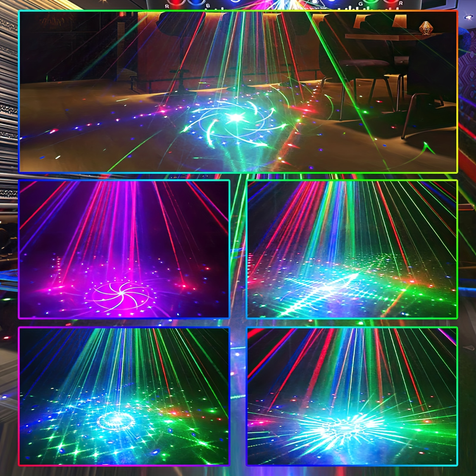 1pc USB-Fernbedienung Hochzeit Party DJ Strobe Laser Projektionslampe, 2 In  1 Home Party Laser Lampe, USB DJ Laser Party Lampe Portable Disco DJ Lampe,  9 LED Par Lampe Mini Disco Laser Projektor 
