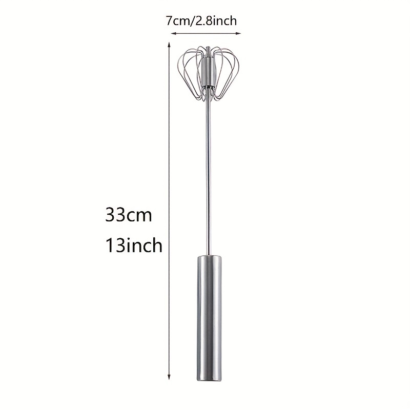 Ycolew Semi-Automatic Whisk, Stainless Steel Eggs Whisk, Hand Push Rotary  Whisks Mixer Stirrer for Making Cream, Whisking, Beating and Stirring 