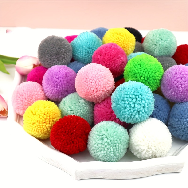 

10pcs 5cm/1.96inch Color Trimmed Wool Ball Diy Elastic Coarse Wool Ball Accessories Pendant Polyester Plush Ball, Pet Plush Ball Cat Tease Toy Cat Interactive Supplies