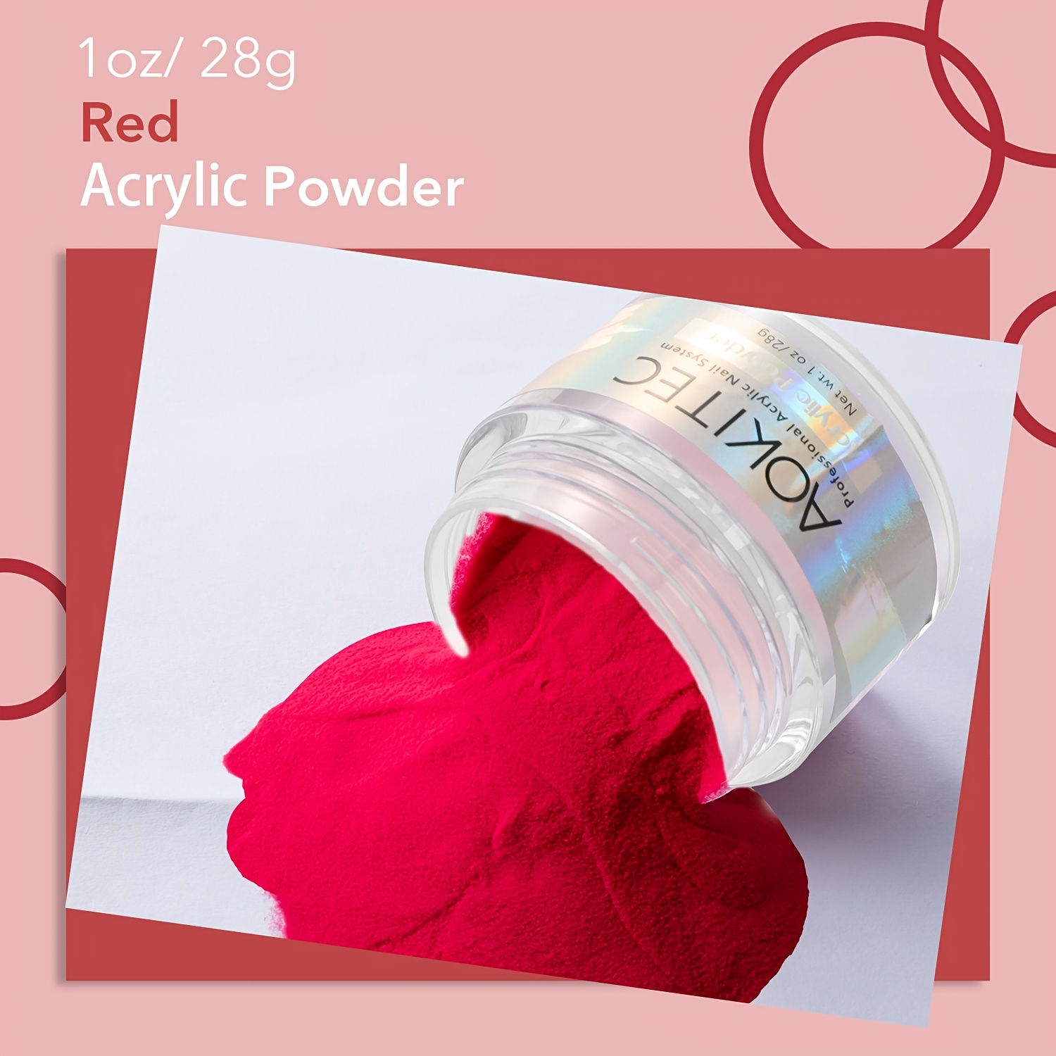 Aokitec Red/black Acrylic Powder Nails Professional Acrylic - Temu