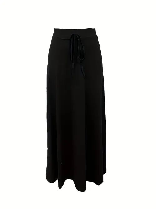 Solid High Waist Maxi Skirt - Temu