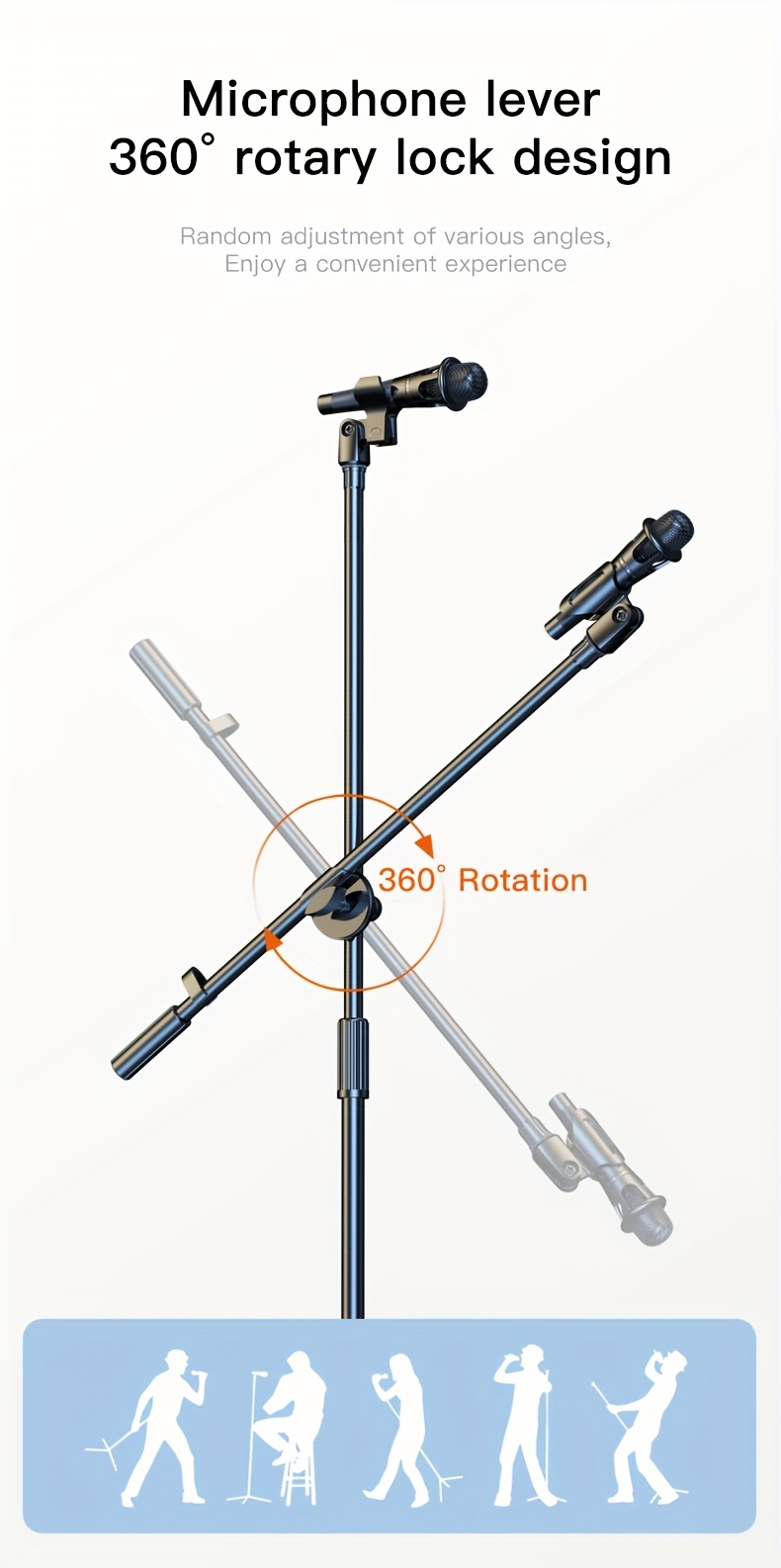 Support De Microphone Premium - Pied De Micro À Perche Détachable